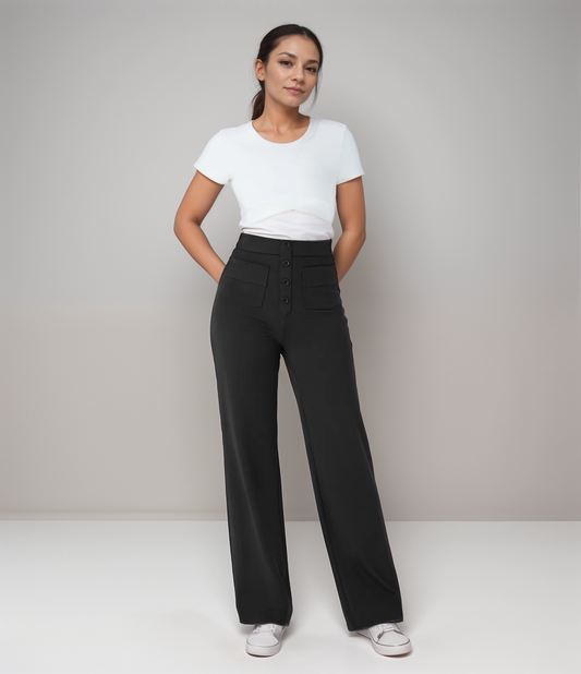 ELSA Elastische broek met hoge taille