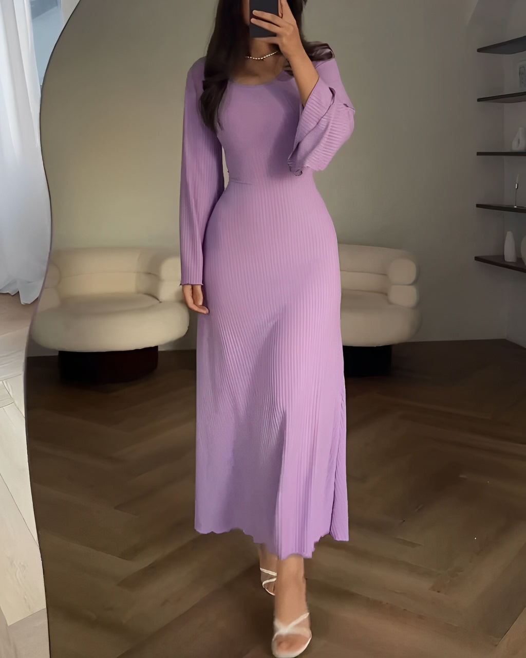 ELEGANTE Gebreide Maxi Jurk