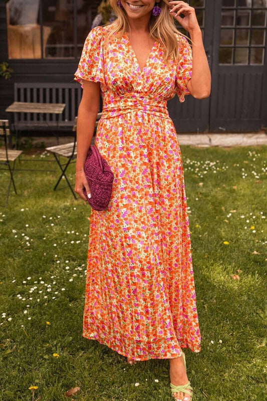 SANDRA Elegante Maxi-jurk met V-hals
